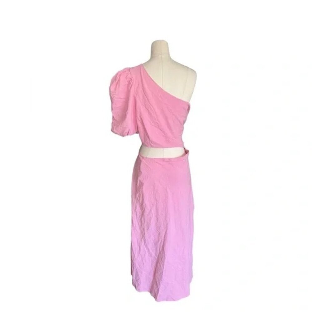 SHOWPO MARCIA MIDI DRESS - ONE SHOULDER DRESS WITH SIDE CUT OUT IN PINK - Picture 7 of 9